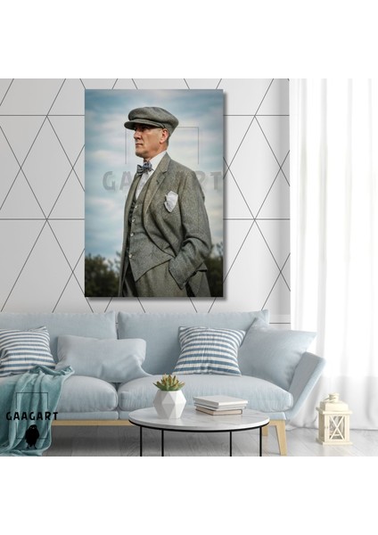 Tekli Dikey Kanvas Duvar Tablosu Elleri Ceplerinde Atatürk