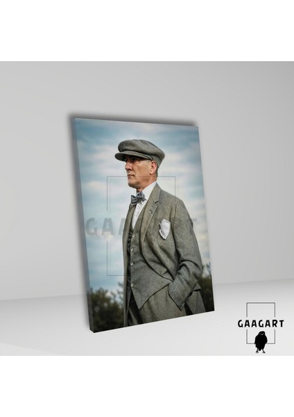 Tekli Dikey Kanvas Duvar Tablosu Elleri Ceplerinde Atatürk fiyatları