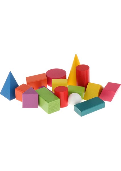 16PCS 3D Şekiller Ahşap Oyuncaklar Bloklar Çocuk (Yurt Dışından)