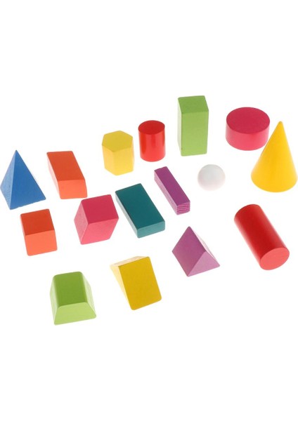 16PCS 3D Şekiller Ahşap Oyuncaklar Bloklar Çocuk (Yurt Dışından)
