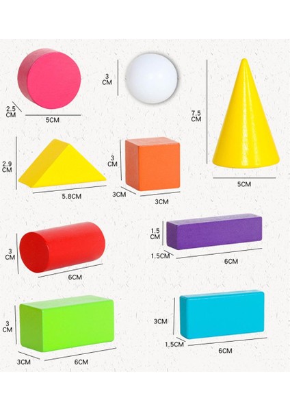 16PCS 3D Şekiller Ahşap Oyuncaklar Bloklar Çocuk (Yurt Dışından)