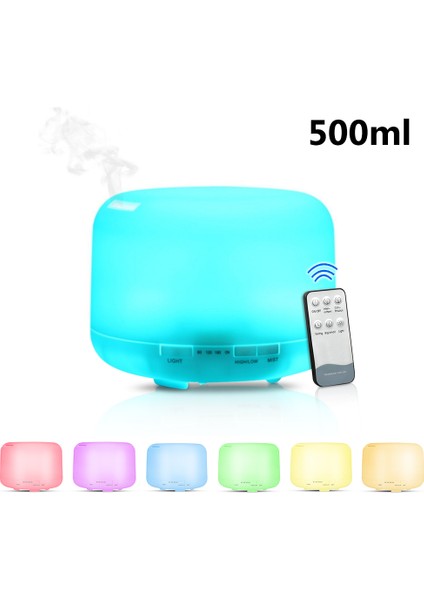 500 ml Ultrasonik Aroma Nemlendirici 7 Renkli LED Gece Lambası (Yurt Dışından)