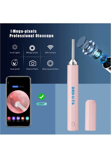 Kablosuz Temizlik Kameralı Wifi Iphone, iPad ve Android Için Kulak Içini Görüntüleyici (Yurt Dışından)