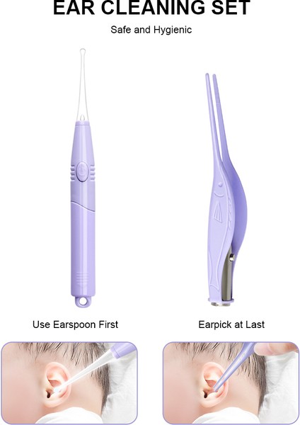 2 Adet LED Işıklı Paslanmaz Çelik Kulak Macunu Temizleme Seti (Yurt Dışından) modelleri