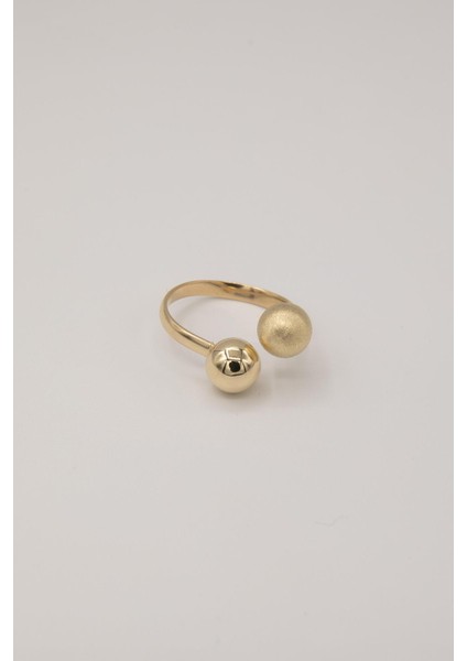 14 Ayar Altın Mini Ikiz Topçuklar Yüzük indirimleri