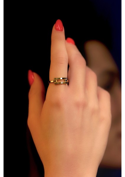 22 Ayar Görünümlü 14 Ayar Altın Kaburga Ajda Yüzük modelleri