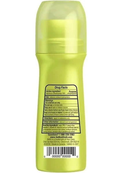 Unscented Roll-On Deodorant 103 Gr.
