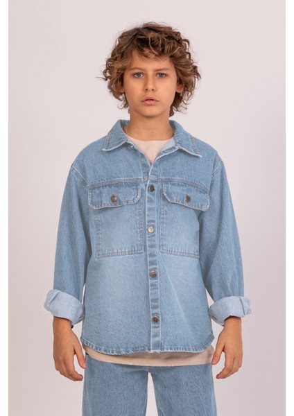Dmb Boys & Gırls M 7671 Denim Gömlek Ceket 9-14 Yaş