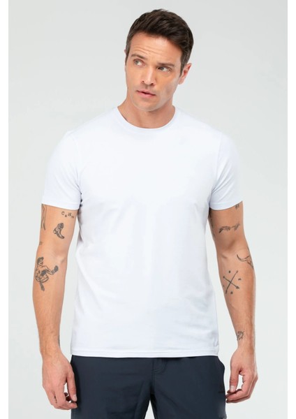 3'lü Basic Regular Fit Pamuklu Erkek Siyah Lacivert Beyaz Tişört