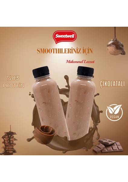 Çikolata Aromalı Vegan Bezelye Proteini Tozu 400 gr x 3 Adet - %83 Protein Içerir Pae Protein Powder Chocolate