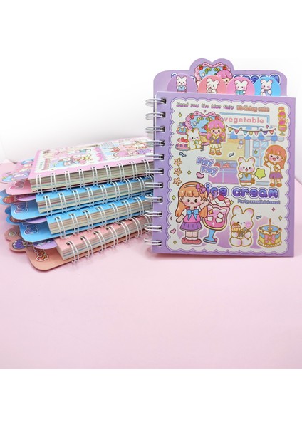 Sevimli Tavşan Ayraçlı A5 Not Defteri (14X18 Cm) - Mor