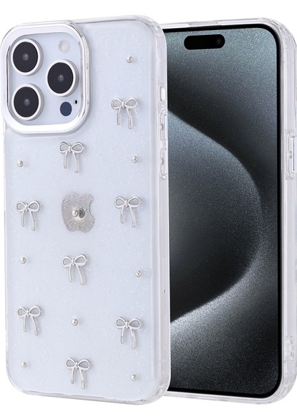 Apple iPhone 14 Pro Kılıf Köşeler Airbag Tasarımlı Simli Şeffaf Kutup Kapak