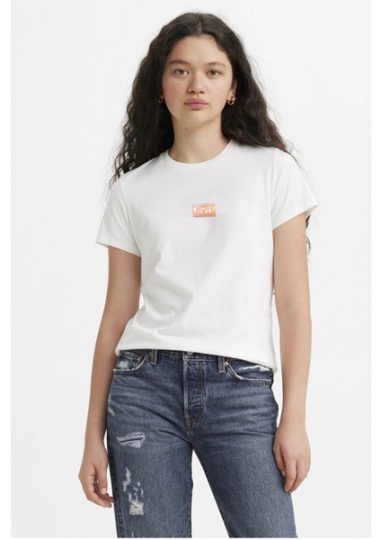 Levis Bisiklet Yaka Baskılı Çok Renkli Kadın T-Shirt A2086
