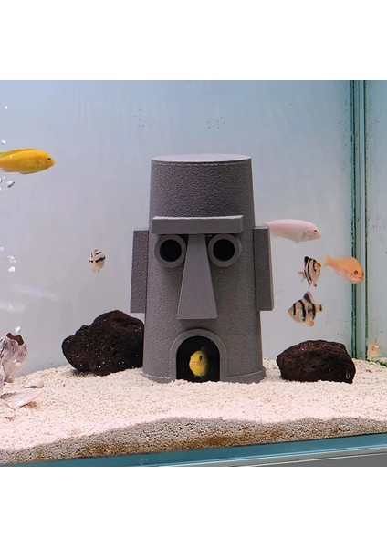 Sünger Bob Squidward Paskalya Adası Evi Akvaryum Süsü