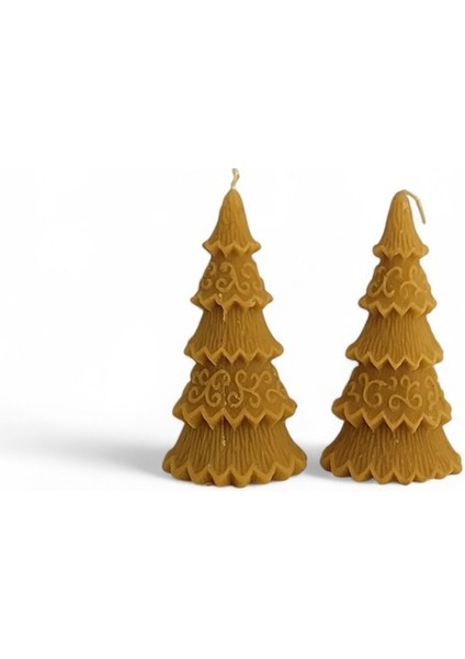 Bal Mumu Çam Ağaçlı Iki'li Mum Seti modelleri