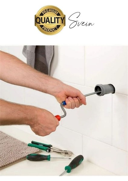 Premium 5 Metre 9mm Tıkanıklık Kanal Klozet Gider Açıcı Boru Temizleme Spiral Tel Susta Manuel Uç fırsatları