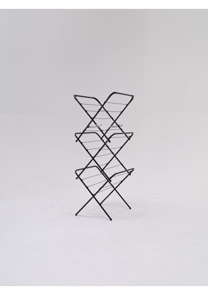 Casılda Çamaşır Kurutmalık Askısı Pratik Katlanır 3katlı Dar Balkon Bebek Otel Antrasit Gri