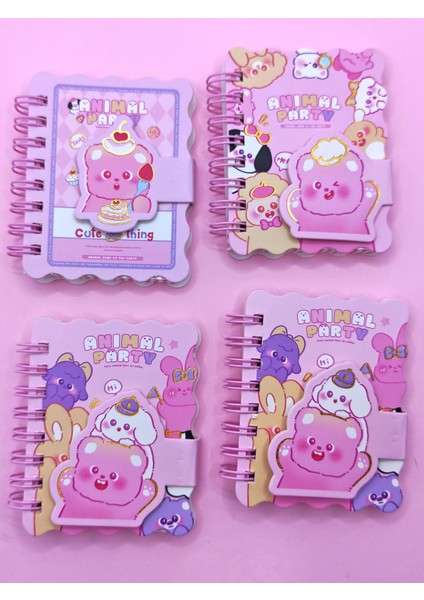 Animal Party Cırtlı Cep Boy Sevimli Mini Not Defteri (7x8 Cm) - Tasty fırsatları