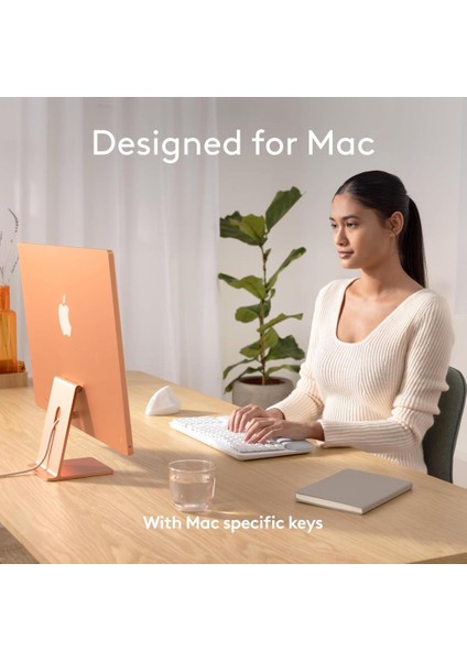 Wave Keys Kablosuz Bluetooth Ingilizce Q Klavye Beyaz