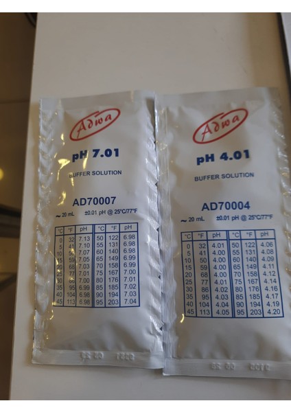 Adwa Ph Kalibrasyon Solüsyonu Seti Ph 4.01& Ph 7.01 Tampon Çözeltisi (20ML)