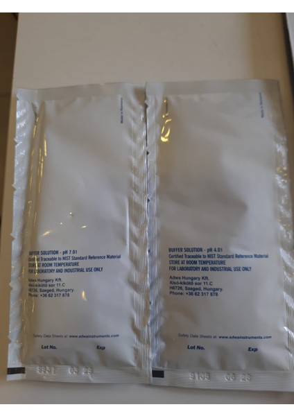 Adwa Ph Kalibrasyon Solüsyonu Seti Ph 4.01& Ph 7.01 Tampon Çözeltisi (20ML)