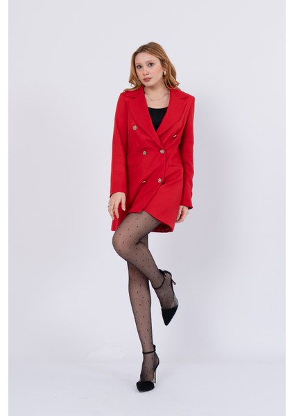 Premium Midi Boy Kruvaze Ceket 8605