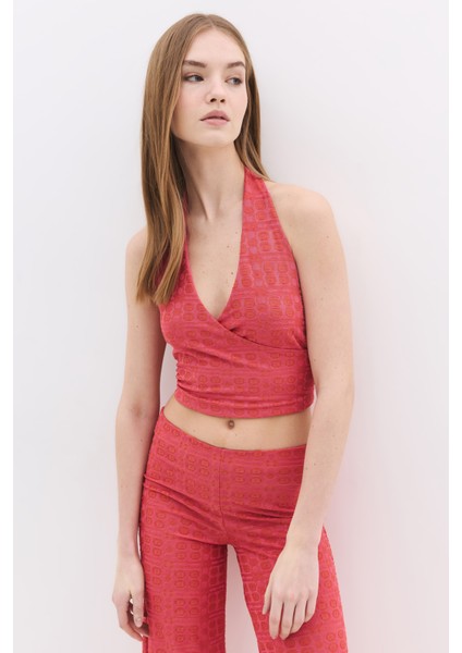 Sırt Dekolteli Halter Yaka Top