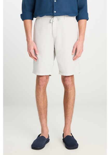 Relaxed Fit Geniş Kesim Lastik Bel Detaylı Esnek Taş Rengi Chino Şort fırsatları