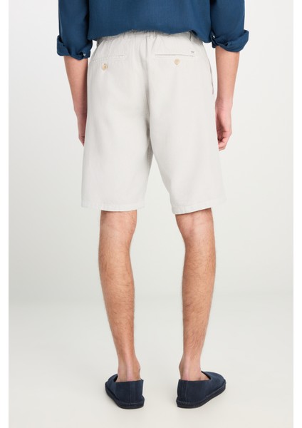 Relaxed Fit Geniş Kesim Lastik Bel Detaylı Esnek Taş Rengi Chino Şort indirimleri