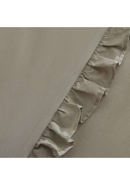 Pure Ruffle %100 Pamuk Tek Kişilik Nevresim Takımı Adaçayı