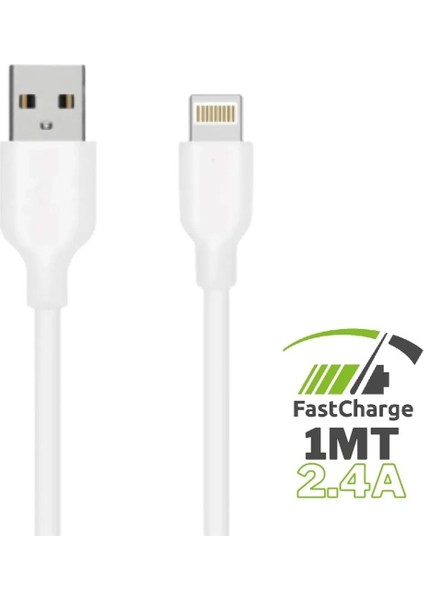 Lightning To USB Şarj Kablosu 2.4A 1m iPhone 5 6 7 8 x Xr Xs 11 12 13 14 Pro Max Uyumlu