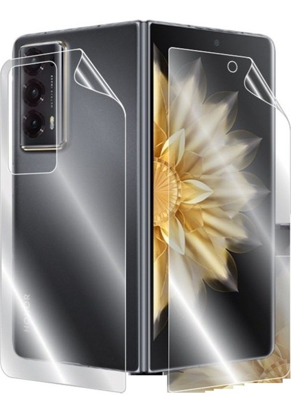 Huawei Honor Magic V2 Uyumlu Ön+Arka Body Şeffaf Ultra Koruyucu Nano Jelatin