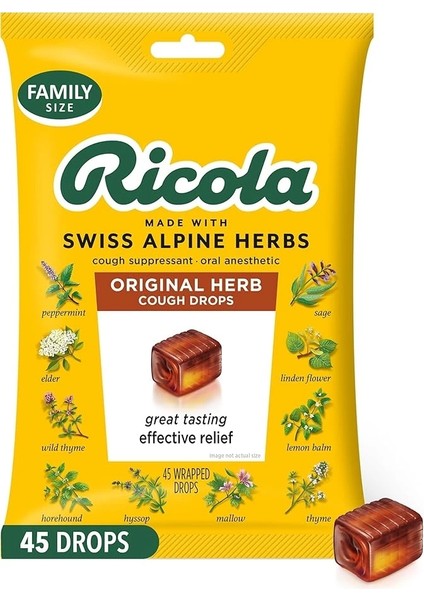 Made Wıth Swıss Alpıne Herbs Herb Cough Drops 45 Adet