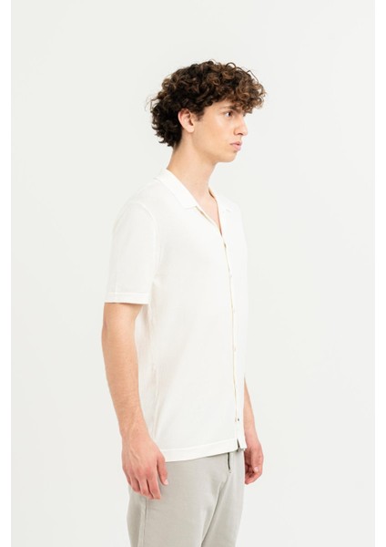 Kısa Kollu Slim Fit Triko Erkek Gömlek
