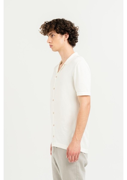 Kısa Kollu Slim Fit Triko Erkek Gömlek