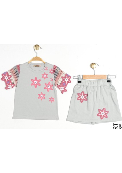 Kız Çocuk Triko Kollu Şortlu Takım (3-7 Yaş)