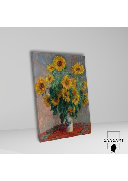 Tekli Dikey Kanvas Duvar Tablosu Claude Monet Ayçiçekleri fiyatları