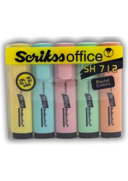 SH712 Pastel 5'li Fosforlu Kalem