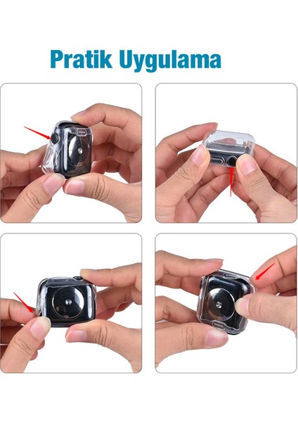 Apple Watch Seri 10 Uyumlu (46 Mm) Ekran ve Kasa Koruyucu Yumuşak Silikon Koruma fiyatları