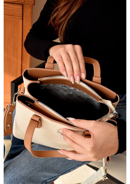 Kadın Taş Ayarlanabilir Uzun Askılı 3 Bölmeli El Ve Omuz Çantası Mds4113 modelleri