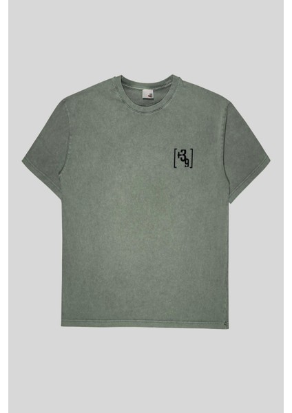 Bisiklet Yaka Arkası Enjeksiyon Baskı %100 Pamuk Oversize Erkek T-Shirt