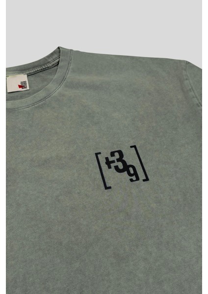 Bisiklet Yaka Arkası Enjeksiyon Baskı %100 Pamuk Oversize Erkek T-Shirt