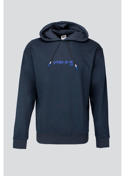 Kapüşonlu Sırtı Baskılı Erkek Sweatshirt