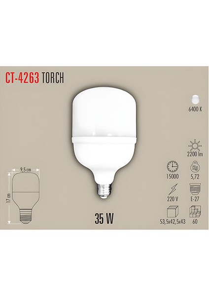 CT-4263 35W LED Ampul / Beyaz fiyatları