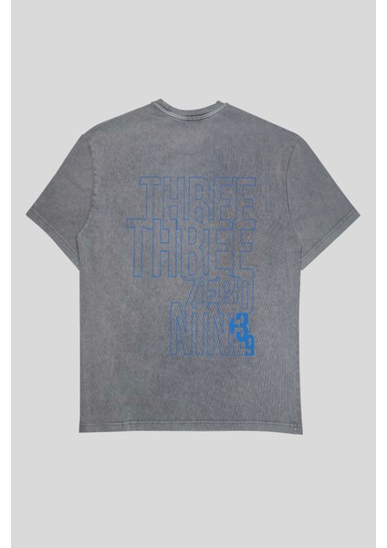 Bisiklet Yaka Arkası Enjeksiyon Baskı %100 Pamuk Oversize Erkek T-Shirt