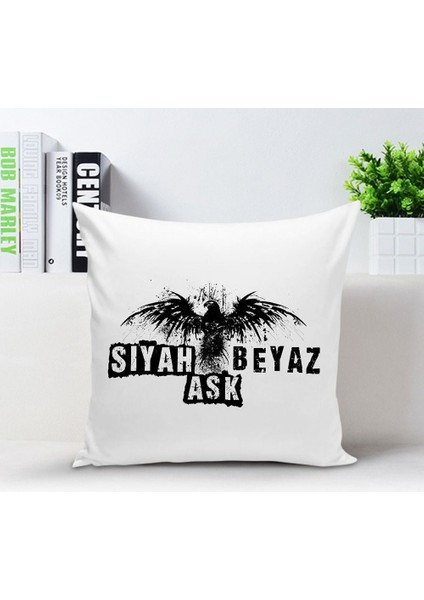 Kişiye Özel Yastık Kılıfı (Siyah Beyaz Temalı) 008