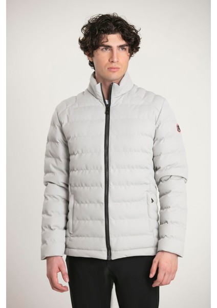 Fermuarlı Slim Fit Şişme Erkek Mont