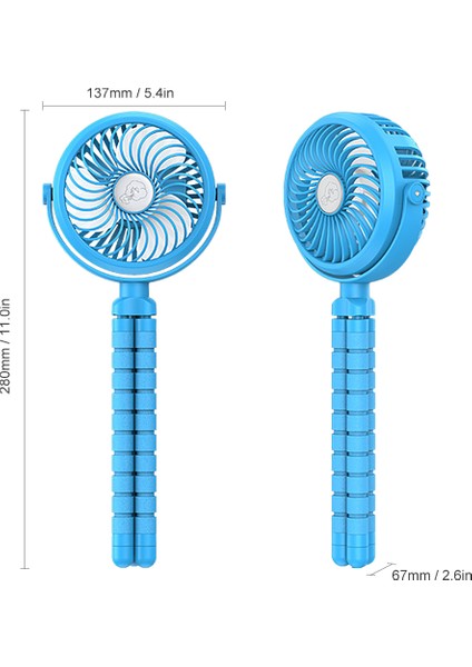 USB Şarj Edilebilir Mini Fan 3 Hız 360 Derece Dönüşlü (Yurt Dışından)