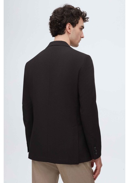 Ds Damat Slim Fit Siyah Armürlü Kumaş Ceket