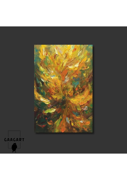 Tekli Dikey Kanvas Duvar Tablosu Yağlı Boya Görünümlü Soyut Desen modelleri